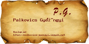 Palkovics Gyöngyi névjegykártya